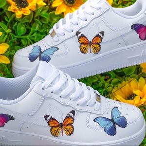 Barely Worn Butterfly Printed Nike Air Force 1s